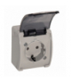 Gniazdo pojedyncze 2P+Z Schuko AQUATIC, IP44, szaro-grafitowe Orno OR-OE-7105(GS)/GR