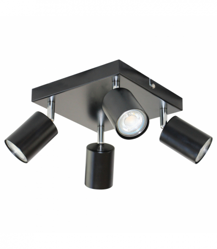DOA SP4, oprawa ścienno-sufitowa, GU10 max. 4x50W, IP20, czarna, kwadrat Orno AD-OP-6348BGU10