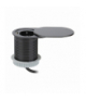 Gniazdo meblowe Ø6cm, czarne, wpuszczane w blat z przesuwną pokrywką, ładowarką USB i przewodem 1,9m, 1x2P+Z, 1xUSB (2,4A), 3x1,5mm², wersja Schuko Orno OR-AE-13124(GS)/B