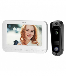 Zestaw wideodomofonowy bezsłuchawkowy, monitor 7" LCD, interkom biały, SETAR Orno VDP-68/W