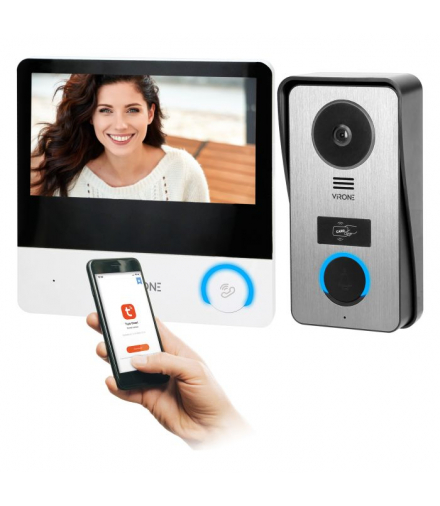 PAVONIS, zestaw wideodomofonowy, 4-żyłowy, 7", Wi-Fi, ekran dotykowy, Full HD, RFID Orno VDP-67