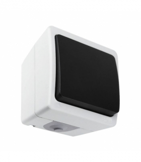 Łącznik jednobiegunowy AQUATIC MINI IP54 biało-czarny Orno OR-OE-7300/WB