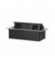 Gniazdo meblowe wpuszczane w blat z płaskim frezowanym rantem i ładowarką USB, 2x2P+Z (Schuko),2x USB (typ A+C 3,6A), srebrne Orno OR-GM-9034(GS)/G