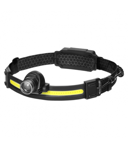 Latarka czołowa LED COB + CREE z akumulatorem 1200 mAh Orno LT-9