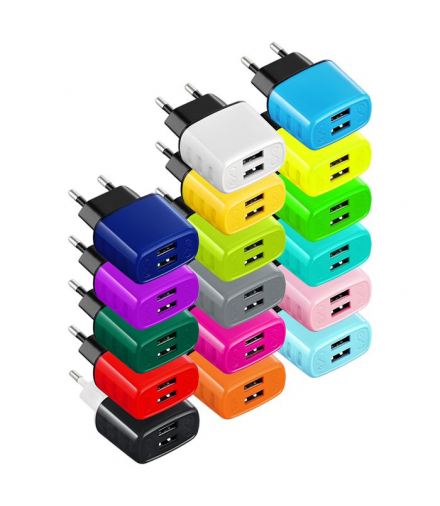 EXC Mobile ładowarka sieciowa CUTE, 2xUSB, 2.4A, kolor mix Orno ACCEXCCUTE2U2.4MIX