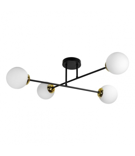 LEIA 4P E27, lampa wisząca, max. 4x60W, czarno-złota Orno Adviti AD-LD-6438B-CE27SM