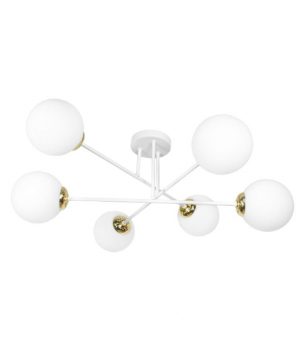 LEIA 6P E27, lampa wisząca, max. 6x60W, biało-złota Orno Adviti AD-LD-6439W-CE27SM