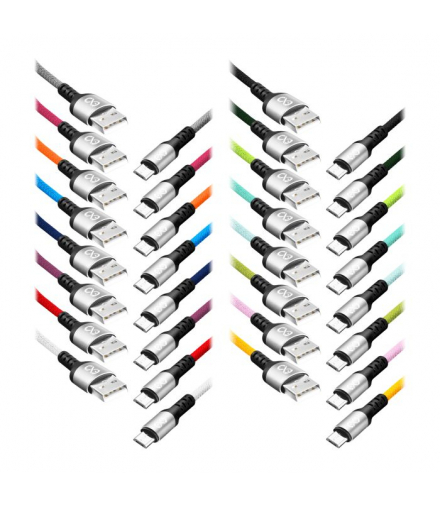 Kabel USB - micro USB eXc BRAID, 1.2M, 2.4A, szybkie ładowanie, bez opakowania Orno CABEXCBRAIMUSB1.2BO