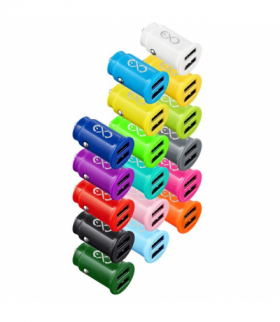 EXC Mobile ładowarka samochodowa CUTE, 2xUSB, 12W, kolor mix Orno CACEXCCUTE2U2.4MIX