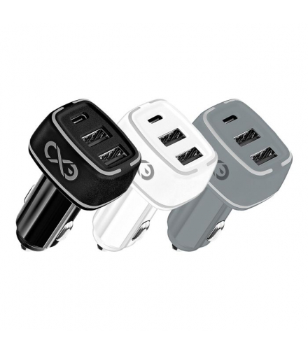 EXC Mobile ładowarka samochodowa LIGHT, 2xUSB+PD, 35W, kolor mix Orno CACEXCLIGH2UPD35MIX