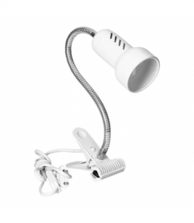 LUKE, lampa biurkowa z klipsem, flex, 40W, E14, stal + tworzywo, biała Orno DL-11/W
