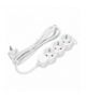 Przedłużacz 3-krotny 2P+Z (Schuko), 5m H05VV-F 3x1,5mm2, Imax 16A, płaska wtyczka, biały Orno ES-4(GS)/W/5