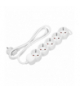 Przedłużacz 5-krotny 2P+Z (Schuko), 1,5m H05VV-F 3x1,5mm2, Imax 16A, płaska wtyczka, biały Orno ES-6(GS)/W/1,5