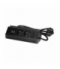 Podwójne gniazdo meblowe z ładowarką USB, uchwytem na telefon i przewodem 1,5m, 2x2P+Z, 2xUSB (typ A, 2,4A), czarne Orno FS-13/B