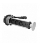 Gniazdo meblowe Ø8cm wysuwane z blatu z ładowarką USB i przewodem 1,8m, 3x2P+Z, 2xUSB Orno FS-17