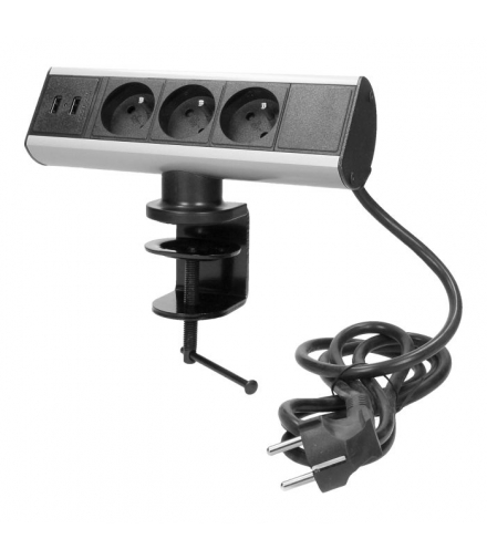 Gniazdo meblowe z ładowarką USB i zaciskiem śrubowym 3x2P+Z, 2xUSB Orno FS-7