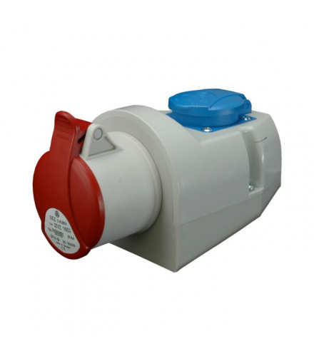 Gniazda naścienne 32A/5P + 16A/2P+Z, 250V/400V, IP44 Orno IZVZ 3253