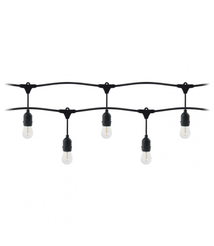 Zestaw girlanda oświetleniowa - 1 sznur 10 m (10 opraw) + 10 żarówek LED 1W E27, 3000K + 1 żarówka gratis Orno LG-1/10M/E27/3