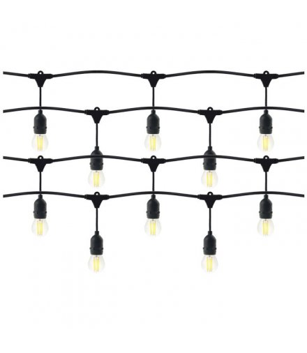 Zestaw girlanda oświetleniowa -1 sznur 5m (5 opraw) + 5 żarówek LED 1W E27, 3000K - ciepła + 1 żarówka gratis! Orno LG-1/5M/E27/3