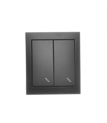 Łącznik schodowy podwójny podświetlany czarny mat 10AX ACW6/2L/49 AquaClick