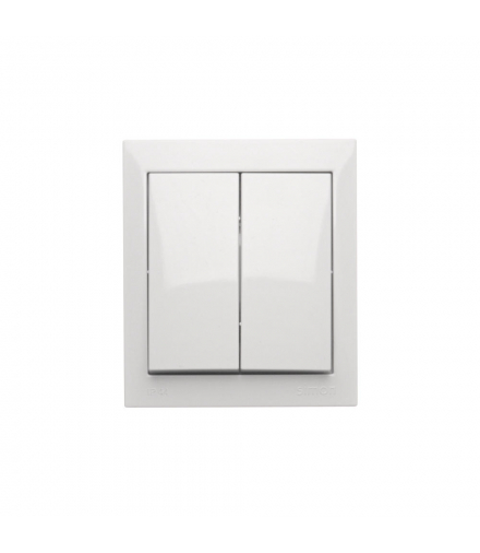 Łącznik schodowy podwójny podświetlany bez piktogramu biały 10AX ACW6/2L/X/11 AquaClick