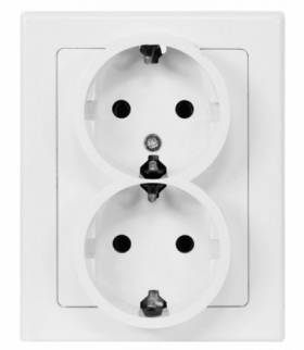 JUPITER ZA-27 SCHUKO - Gniazdo wtyczkowe podwójne 2x2P+Z Greenlux GXKP010