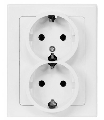 JUPITER ZA-27 SCHUKO - Gniazdo wtyczkowe podwójne 2x2P+Z Greenlux GXKP010
