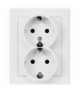 JUPITER ZA-27 SCHUKO - Gniazdo wtyczkowe podwójne 2x2P+Z Greenlux GXKP010