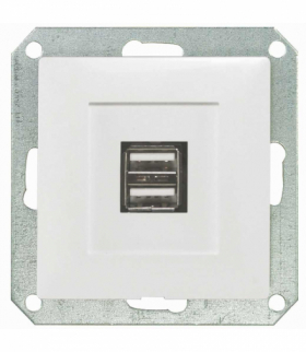 PREMIUM 2USB/S - Gniazdo pojedyncze modułowe 2xUSB Greenlux GXKP058