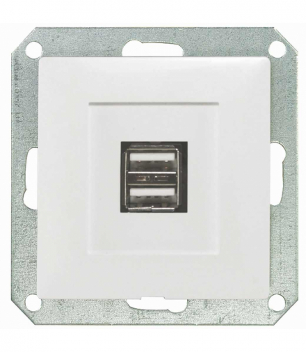 PREMIUM 2USB/S - Gniazdo pojedyncze modułowe 2xUSB Greenlux GXKP058