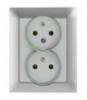 PREMIUM ZA-26 S - Gniazdo wtyczkowe podwójne 2x2P+Z Greenlux GXKP138