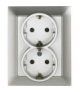PREMIUM ZA-27 SCHUKO S - Gniazdo wtyczkowe podwójne 2x2P+Z Greenlux GXKP139
