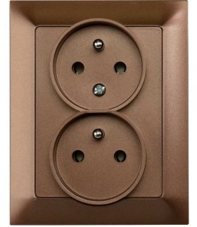 PREMIUM ZA-26 A - Gniazdo wtyczkowe podwójne 2x2P+Z Greenlux GXKP338