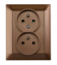 PREMIUM ZA-26 A - Gniazdo wtyczkowe podwójne 2x2P+Z Greenlux GXKP338