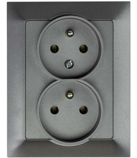 PREMIUM ZA-26 G - Gniazdo wtyczkowe podwójne 2x2P+Z Greenlux GXKP438