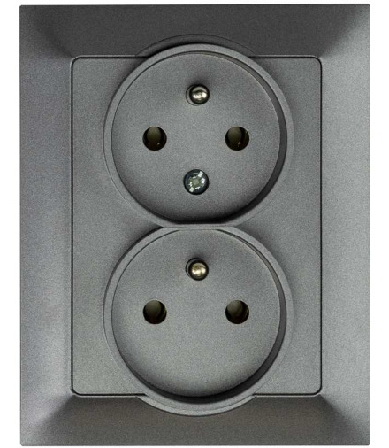 PREMIUM ZA-26 G - Gniazdo wtyczkowe podwójne 2x2P+Z Greenlux GXKP438