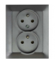 PREMIUM ZA-26 G - Gniazdo wtyczkowe podwójne 2x2P+Z Greenlux GXKP438