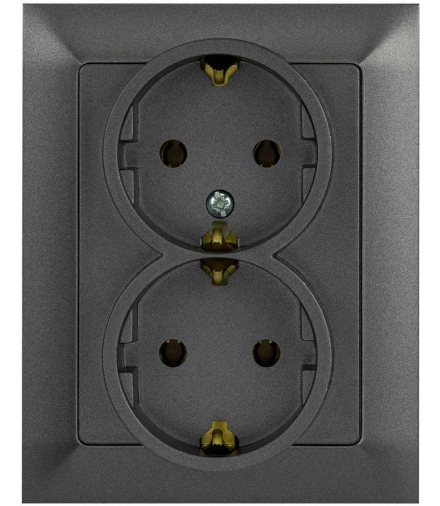 PREMIUM ZA-27 SCHUKO G - Gniazdo wtyczkowe podwójne 2x2P+Z Greenlux GXKP439