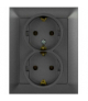 PREMIUM ZA-27 SCHUKO G - Gniazdo wtyczkowe podwójne 2x2P+Z Greenlux GXKP439