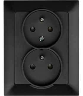 PREMIUM ZA-26 N - Gniazdo wtyczkowe podwójne 2x2P+Z Greenlux GXKP538