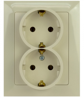 PREMIUM ZA-27 SCHUKO C - Gniazdo wtyczkowe podwójne 2x2P+Z Greenlux GXKP639