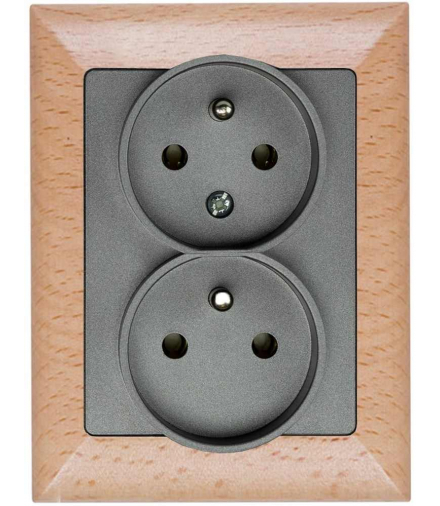 PREMIUM ZA-26 G+B - Gniazdo wtyczkowe podwójne 2x2P+Z Greenlux GXKP738