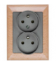 PREMIUM ZA-26 G+B - Gniazdo wtyczkowe podwójne 2x2P+Z Greenlux GXKP738