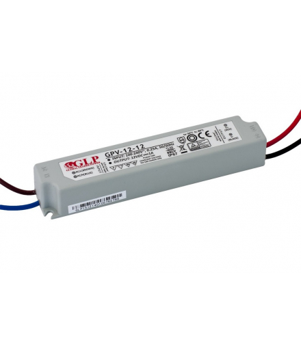 DRIVER 12V 1000mA 12W/P, 1A IP67 (GPV-12) - Zasilacz LED w obudowie plastikowej Greenlux GXLD130