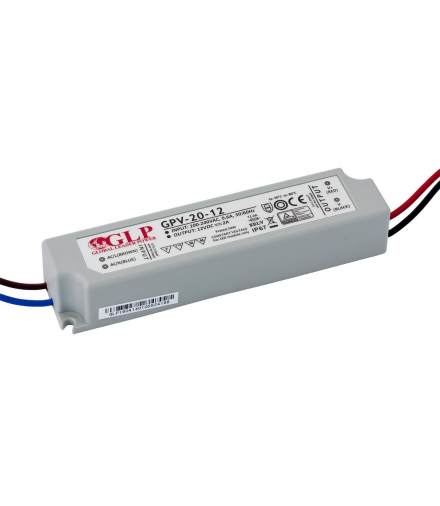 DRIVER 12V 2000mA 20W/P, 2A IP67 (GPV-20) - Zasilacz LED w obudowie plastikowej Greenlux GXLD132