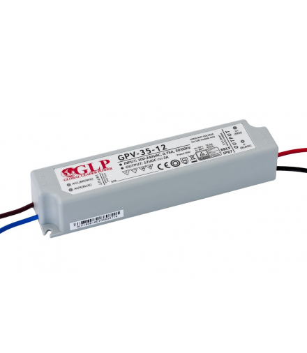 DRIVER 12V 3000mA 35W/P, 3A IP67 (GPV-35) - Zasilacz LED w obudowie plastikowej Greenlux GXLD133