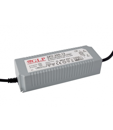 DRIVER 12V 16000mA 200W/P, 16A IP67 (GPV-200) - Zasilacz LED w obudowie plastikowej Greenlux GXLD139