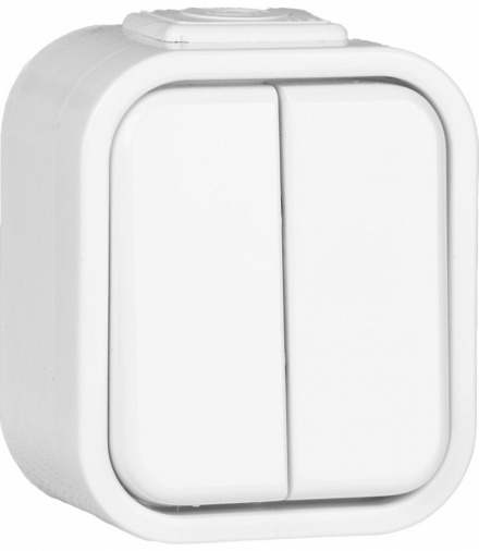 URAN VP-5 - Wyłącznik 2-klawiszowy świecznikowy bryzgoodporny Greenlux GXNP016