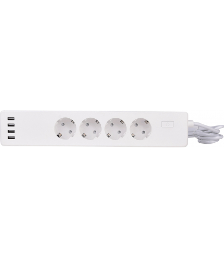 WiFi 4SOC SCHUKO 4USB - Gniazda WiFi SMART z USB (listwa) Greenlux GXSH023