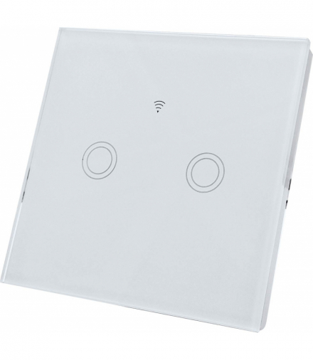WiFi 2SWITCH White - Wyłącznik światła dopuszkowy SMART WiFI Greenlux GXSH041